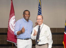 Dr. James Hupp poses with Representative Burgess Owens