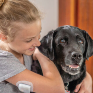 girl with dog