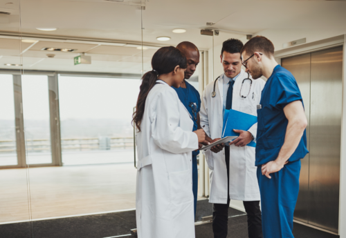 Medical students in hospital