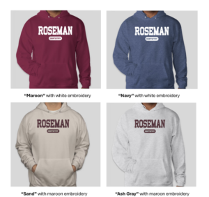 Hoodies for sale in Tau Sigma Roseman Merch Fundraiser