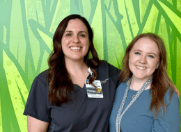 Dr. Ross and Dr. Roberts, pediatric pharmacists and Roseman Alumni